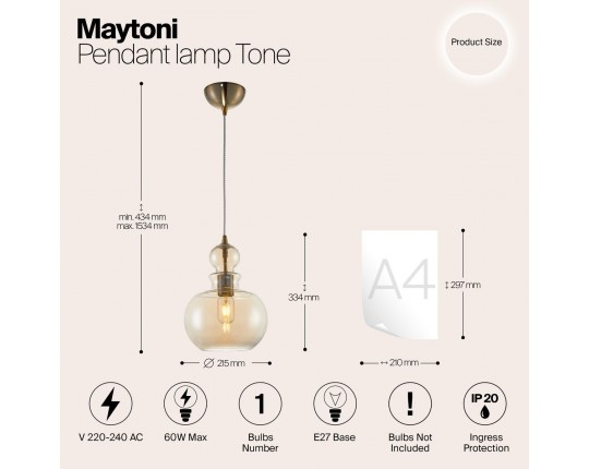 Подвесной светильник Maytoni Tone P003PL-01BZ