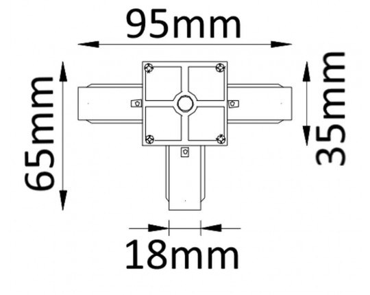 Соединитель T-образный однофазный Crystal Lux CLT 0.211 03 BL