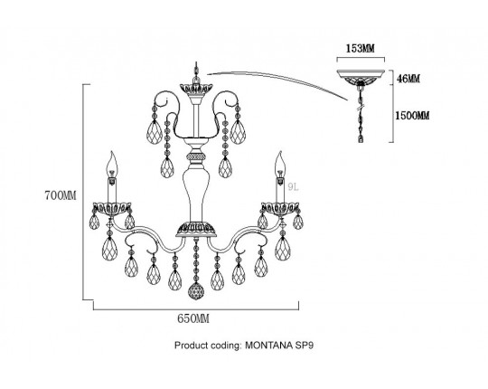 Подвесная люстра Crystal Lux Montana SP9