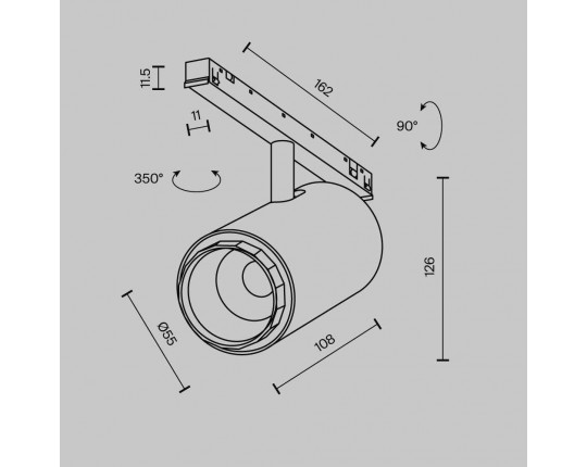 Трековый светильник Maytoni Technical EXILITY X Focus Zoom TR244-12W3K-B