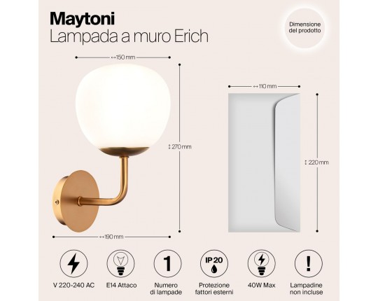 Бра Maytoni Erich MOD221-WL-01-G