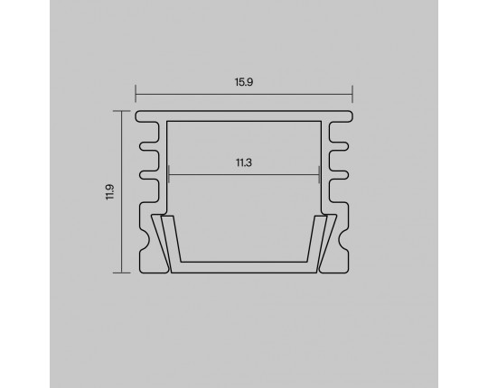 Алюминиевый профиль накладной 16x12 (Серебро, 2 м), ALM-005-S-2M Maytoni Led Strip 631012