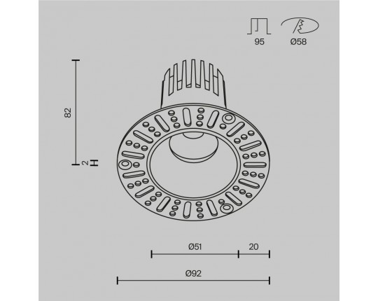 Встраиваемый светильник Maytoni Technical DL124-10W-2.7K-TRS-B