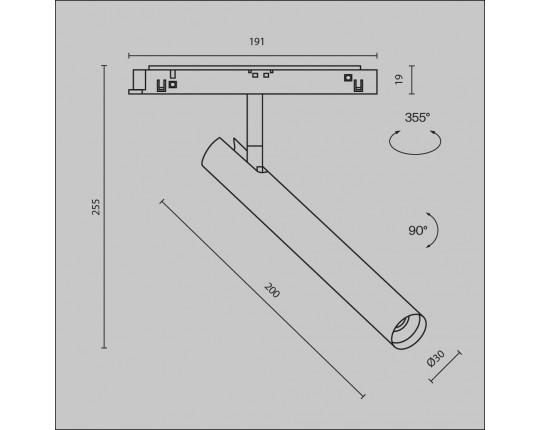 Трековый светодиодный светильник Maytoni Technical Magnetic Exility Focus T TR141-2-6W3K-M-B