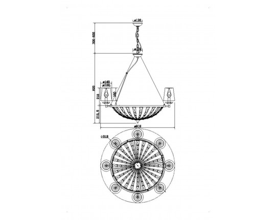 Подвесная люстра Maytoni Pantheon H021PL-08CH
