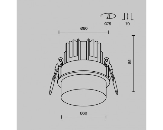 Встраиваемый светодиодный светильник Maytoni Technical Nude DL065-12W4K-W Встраиваемый светодиодный светильник Maytoni Technical Nude DL065-12W4K-W