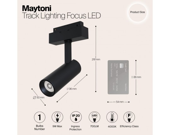 Трековый светодиодный светильник Maytoni Track Lamps TR019-2-10W4K-B