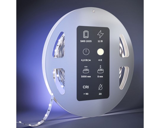 Светодиодная лента Maytoni 4,8W/m 60LED/m 2835SMD дневной белый 5M 201003
