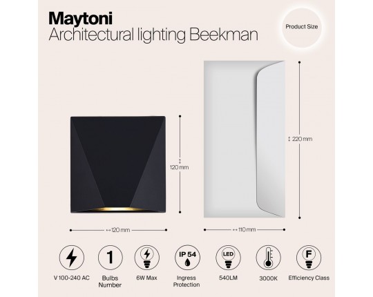 Уличный настенный светодиодный светильник Maytoni Beekman O577WL-L5B