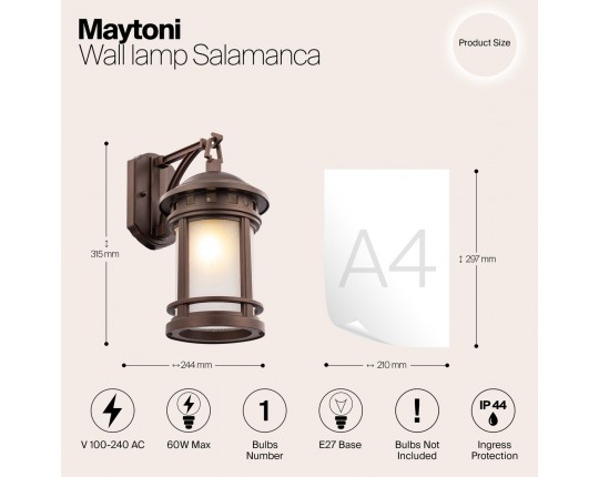 Уличный настенный светильник Maytoni Salamanca O031WL-01BR