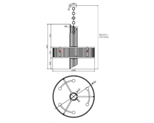 Подвесная люстра Maytoni Frame MOD174PL-06G Подвесная люстра Maytoni Frame MOD174PL-06G