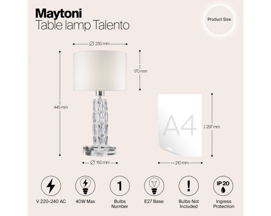 Настольная лампа Maytoni Talento DIA008TL-01CH Настольная лампа Maytoni Talento DIA008TL-01CH