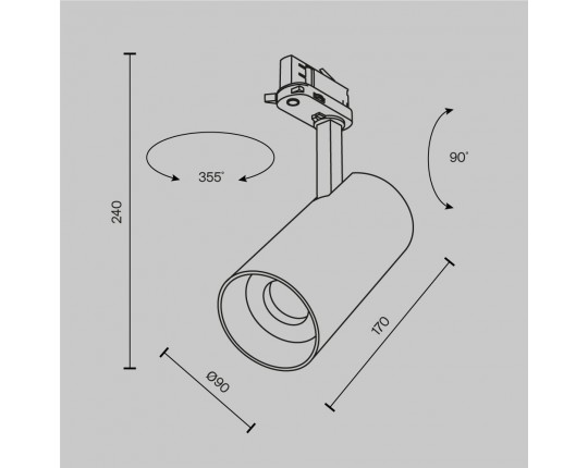 Трековый светильник Maytoni Technical TR197-3-40WCCT-M-B