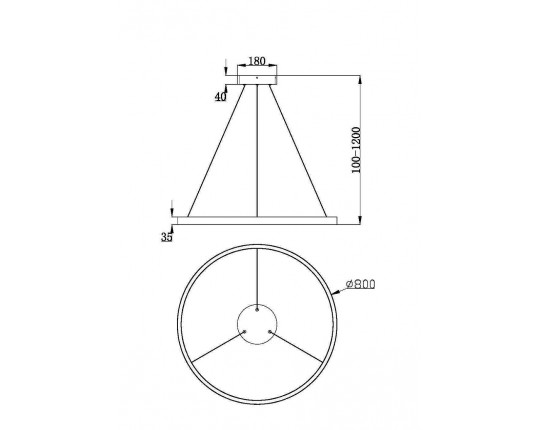 Подвесной светодиодный светильник Maytoni Rim MOD058PL-L42BK