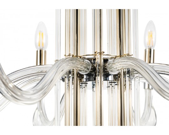 Подвесная люстра Crystal Lux AURELIO SP8 GOLD+CHROME/TRANSPARENT