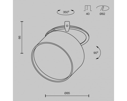 Встраиваемый светодиодный спот Maytoni Technical Onda DL024-12W4K-BMG