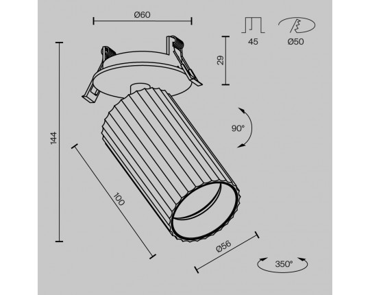 Встраиваемый спот Maytoni Technical Calipso C110CL-01-GU10-B
