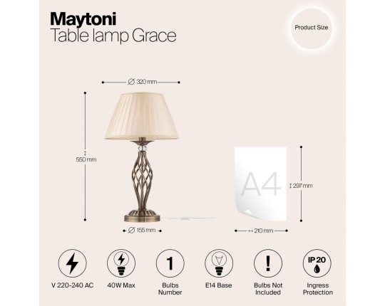 Настольная лампа Maytoni Grace RC247-TL-01-R