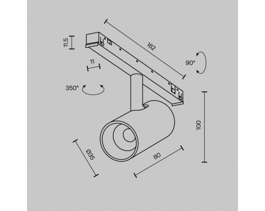 Трековый светильник Maytoni Technical EXILITY X Focus Led TR243-5W4K-B
