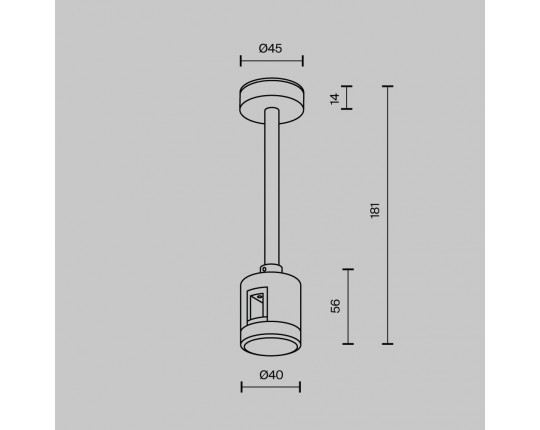 Крепление потолочное Short 138мм Maytoni Technical TRA156C-IPCL1-PT