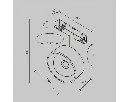 Трековый светодиодный светильник Maytoni Technical Exility Lens TR217-4-15WTW-DD-B