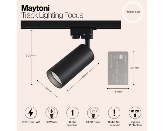Трековый светильник Maytoni Track TR004-1-GU10-B