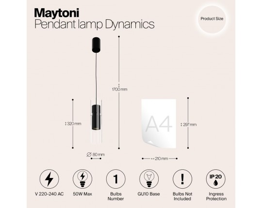 Подвесной светильник Maytoni Dynamics MOD326PL-01B