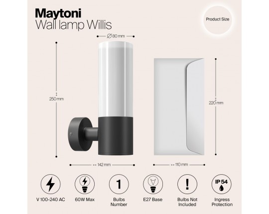 Настенный светильник Maytoni Outdoor O418WL-01B