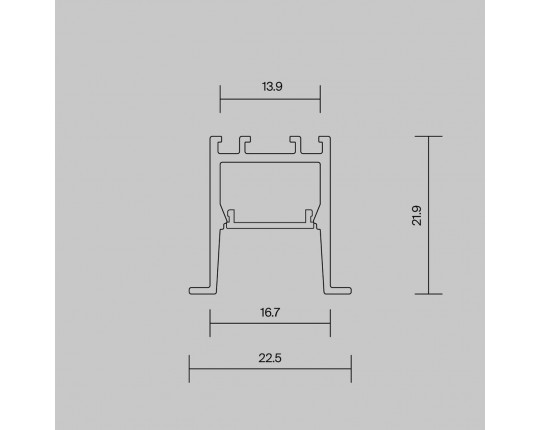 Алюминиевый профиль встраиваемый скрытого монтажа Maytoni Led Strip ALM-2222-B-2M 632013 Алюминиевый профиль встраиваемый скрытого монтажа Maytoni Led Strip ALM-2222-B-2M 632013
