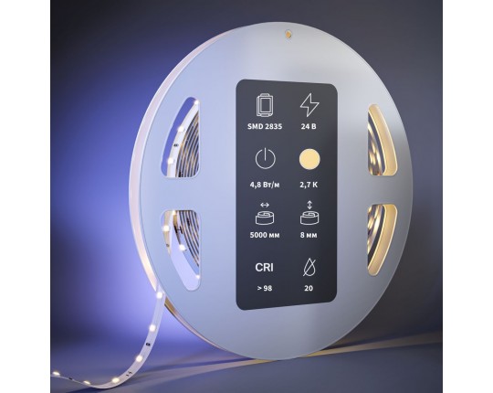 Светодиодная лента Maytoni 4,8W/m 60LED/m 2835SMD теплый белый 5M 201081