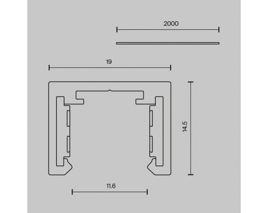Шинопровод 2 м Exility X накладной Maytoni Technical EXILITY X Busbar trunkings Exility X TRX239-412B
