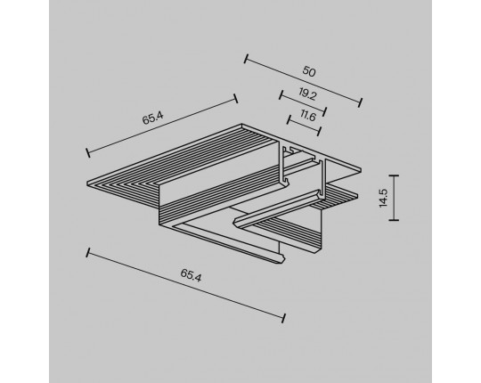 Угол-соединитель 45° Exility X встраиваемый под ГКЛ 12,5мм, черный Maytoni Technical EXILITY X Accessories for tracks Exility X TRA239CLS-42.12B