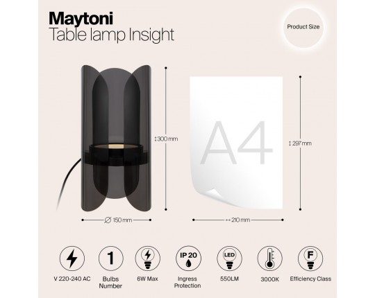 Настольная светодиодная лампа Maytoni Insight MOD416TL-L6BR3K