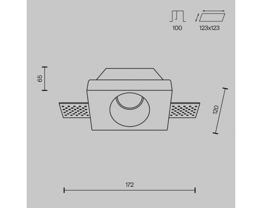 Встраиваемый светильник Maytoni Technical Gyps Modern DL001-WW-01-W