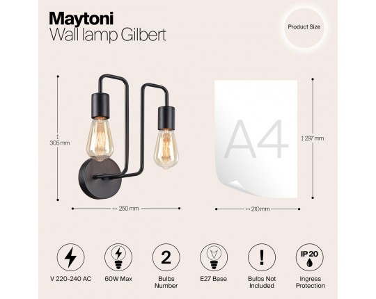 Бра Maytoni Gilbert T532WL-02B