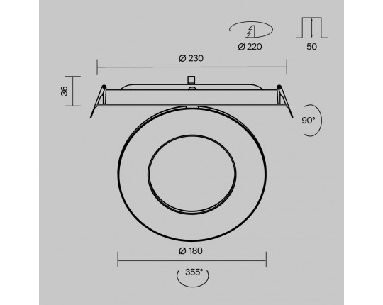 Встраиваемый светильник Maytoni Technical DL102-12W4K-B