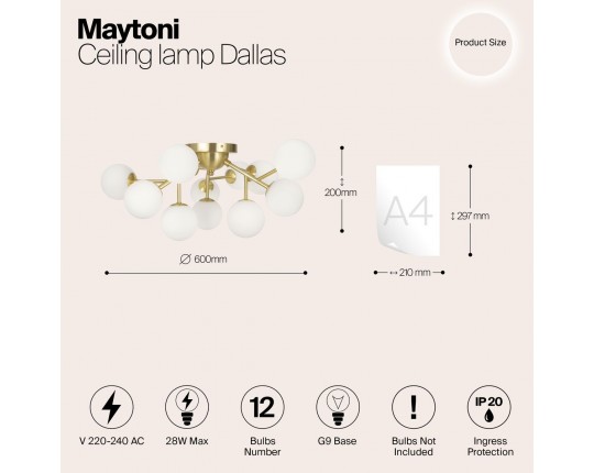 Потолочная люстра Maytoni Dallas MOD545CL-12BS