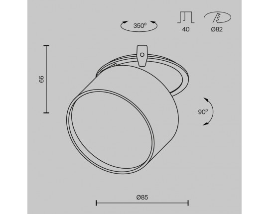 Встраиваемый светодиодный спот Maytoni Onda DL024-12W3K-W