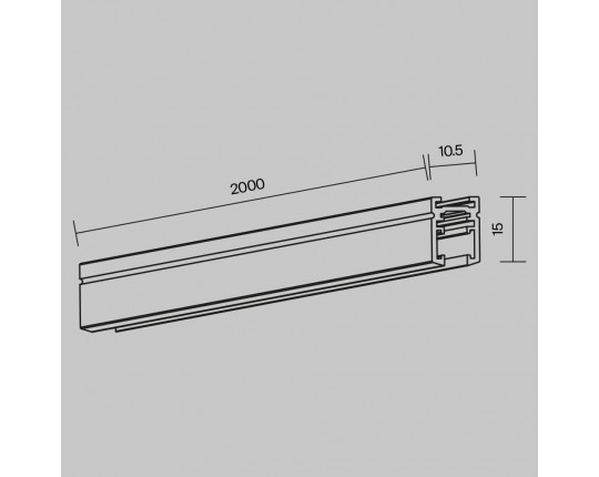 Шинопровод накладной 2м Maytoni Technical LEVITY Busbar trunkings Levity TRX184-112B-1