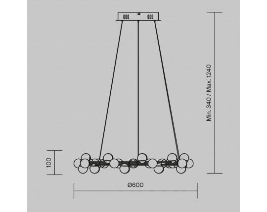 Подвесная светодиодная люстра Maytoni Tessara MOD081PL-L50G3K