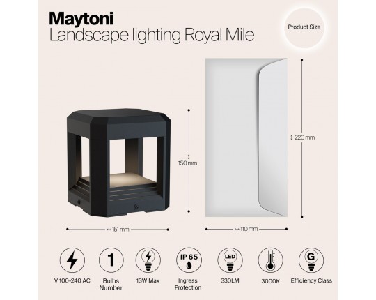 Ландшафтный светодиодный светильник Maytoni Royal Mile O019FL-L13GR3K