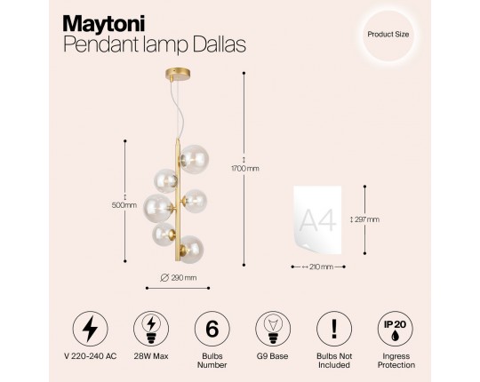 Подвесной светильник Maytoni Dallas MOD545PL-06G