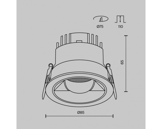 Встраиваемый светильник Maytoni Technical DL100-12W2.7-3-4K-RD-W