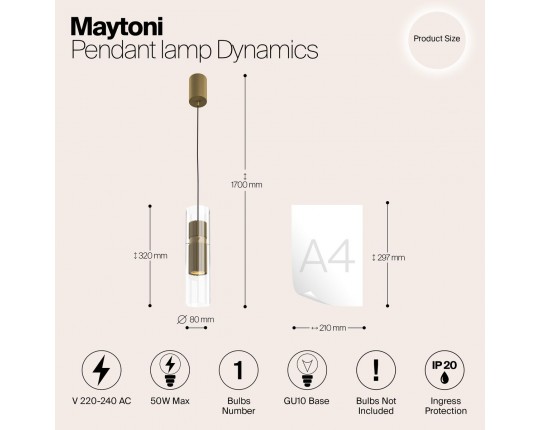 Подвесной светильник Maytoni Dynamics MOD326PL-01MG