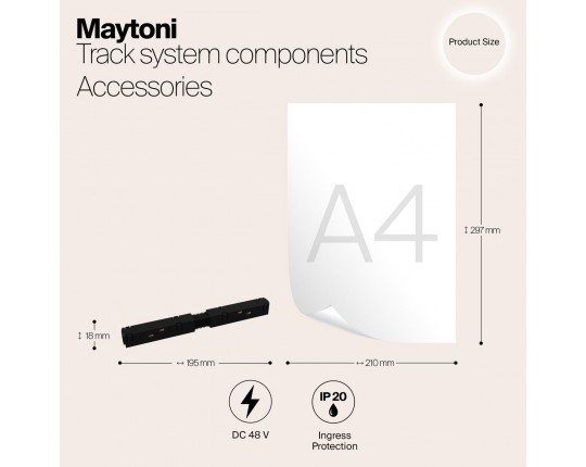 Прямой коннектор питания для магнитного шинопровода Maytoni Magnetic track system TRA004PC-22B