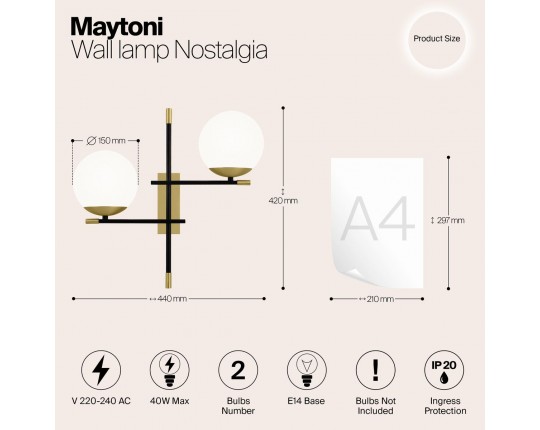Бра Maytoni Nostalgia MOD050WL-02G