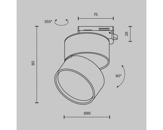 Трековый светодиодный светильник Maytoni Technical Unity Onda TR007-1-12W3K-B-1