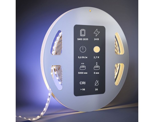 Светодиодная лента Maytoni 9,6W/m 120LED/m 2835SMD теплый белый 5M 201084
