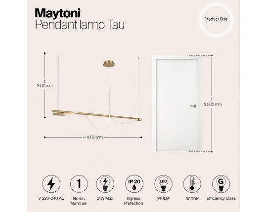 Подвесной светильник Maytoni Tau MOD166PL-L20G3K
