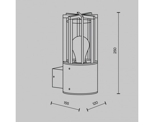 Уличный настенный светильник Maytoni Barrel O453WL-01GF